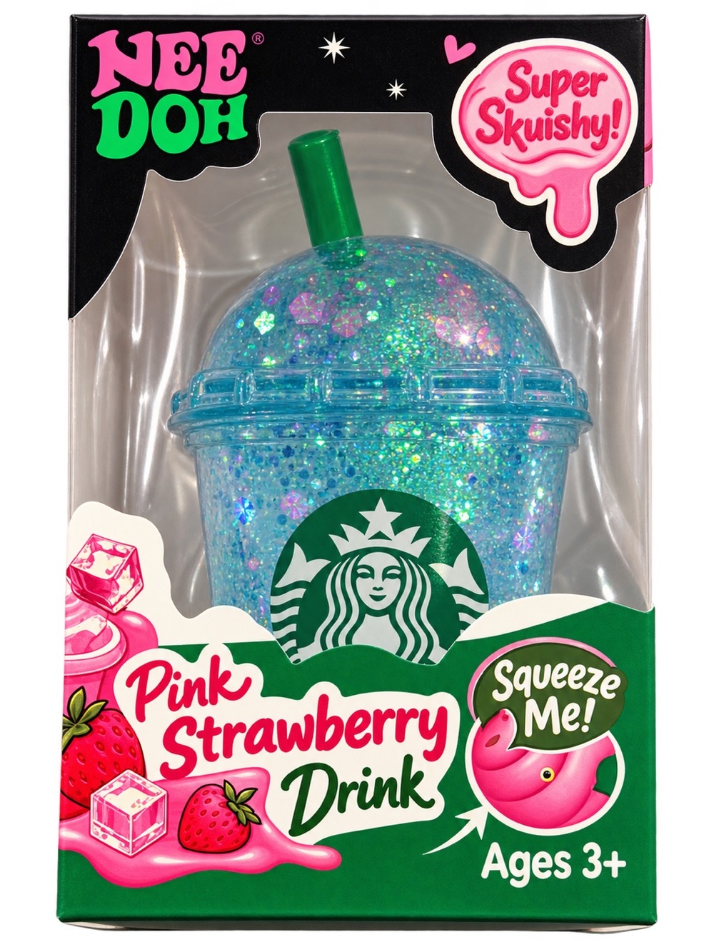 Pink Strawberry Drink Super Squisher